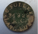 A name tag, found at the casualty clearing station site 